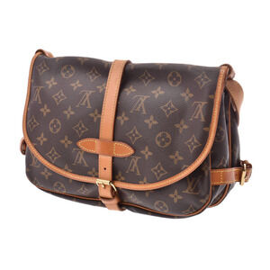 Louis Vuitton Shoulder Saumur Monogram Brown Leather Bag